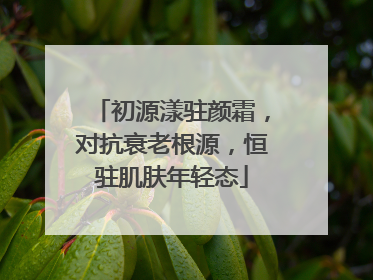 初源漾驻颜霜，对抗衰老根源，恒驻肌肤年轻态