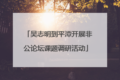 吴志明到平潭开展非公论坛课题调研活动