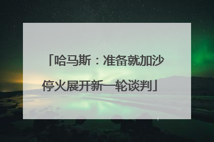 哈马斯：准备就加沙停火展开新一轮谈判