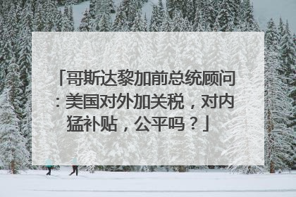 哥斯达黎加前总统顾问：美国对外加关税，对内猛补贴，公平吗？