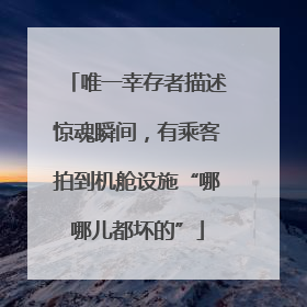 唯一幸存者描述惊魂瞬间，有乘客拍到机舱设施“哪哪儿都坏的”