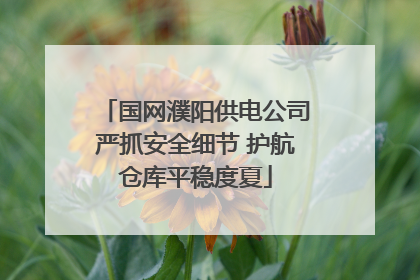 国网濮阳供电公司严抓安全细节 护航仓库平稳度夏