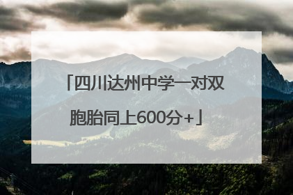 四川达州中学一对双胞胎同上600分+