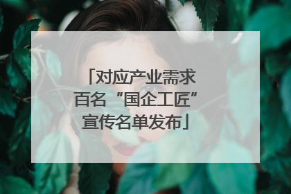 对应产业需求 百名“国企工匠”宣传名单发布