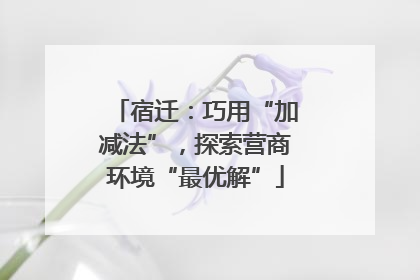 宿迁：巧用“加减法”，探索营商环境“最优解”