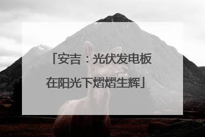 安吉：光伏发电板在阳光下熠熠生辉
