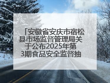 安徽省安庆市宿松县市场监督管理局关于公布2025年第3期食品安全监督抽检信息的通告