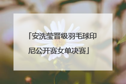 安洗莹晋级羽毛球印尼公开赛女单决赛