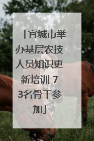 宜城市举办基层农技人员知识更新培训 73名骨干参加