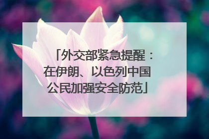 外交部紧急提醒：在伊朗、以色列中国公民加强安全防范