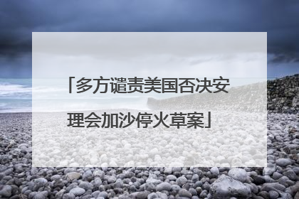 多方谴责美国否决安理会加沙停火草案