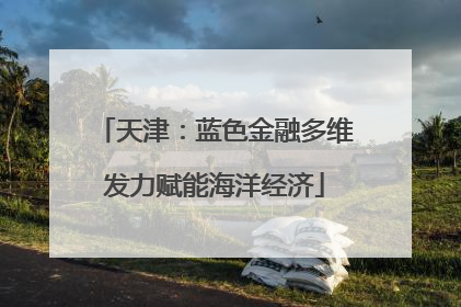 天津：蓝色金融多维发力赋能海洋经济