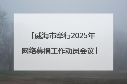 威海市举行2025年网络募捐工作动员会议
