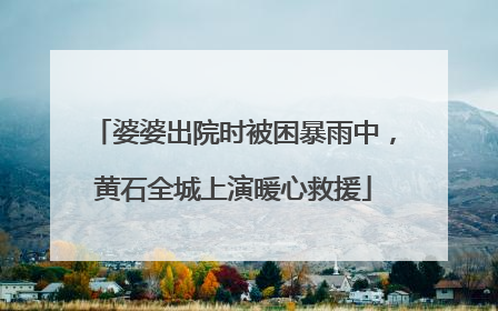 婆婆出院时被困暴雨中，黄石全城上演暖心救援