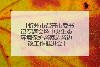 忻州市召开市委书记专题会暨中央生态环境保护督察边督边改工作推进会