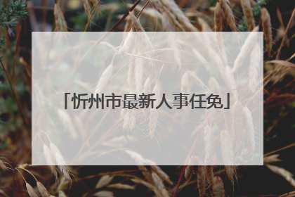 忻州市最新人事任免