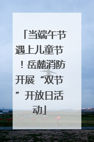 当端午节遇上儿童节！岳麓消防开展“双节”开放日活动