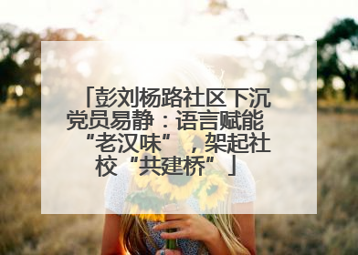 彭刘杨路社区下沉党员易静：语言赋能“老汉味”，架起社校“共建桥”