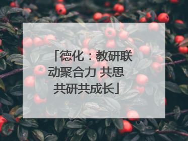 德化：教研联动聚合力 共思共研共成长