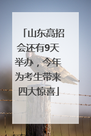 山东高招会还有9天举办，今年为考生带来四大惊喜