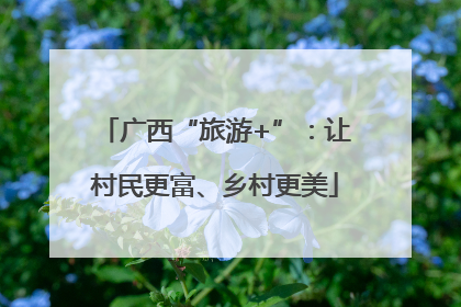 广西“旅游+”：让村民更富、乡村更美