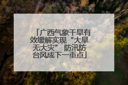 广西气象干旱有效缓解实现“大旱无大灾” 防汛防台风成下一重点