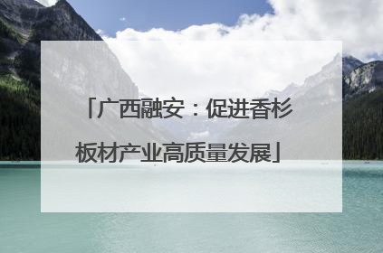 广西融安：促进香杉板材产业高质量发展