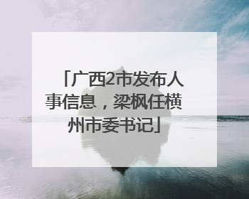 广西2市发布人事信息，梁枫任横州市委书记