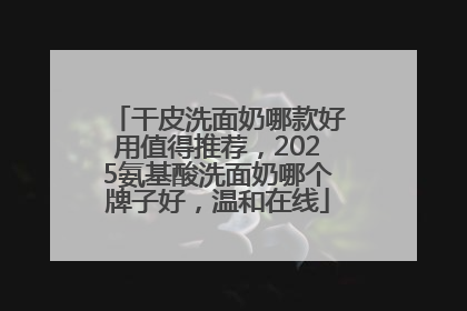 干皮洗面奶哪款好用值得推荐，2025氨基酸洗面奶哪个牌子好，温和在线