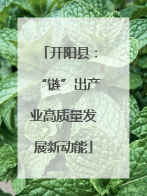 开阳县：“链”出产业高质量发展新动能