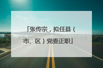 张传宗，拟任县（市、区）党委正职
