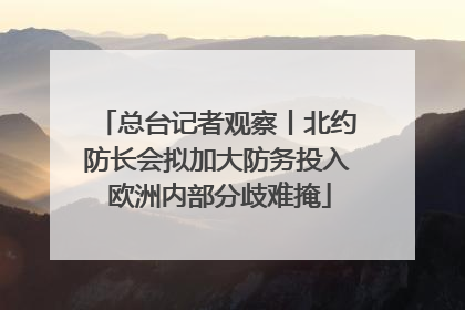 总台记者观察丨北约防长会拟加大防务投入 欧洲内部分歧难掩