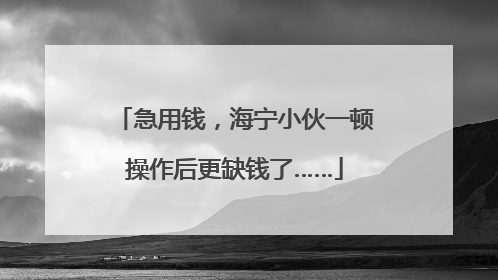 急用钱，海宁小伙一顿操作后更缺钱了……