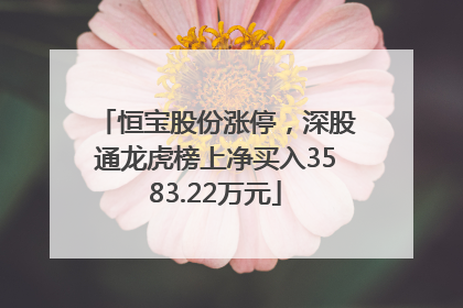 恒宝股份涨停，深股通龙虎榜上净买入3583.22万元