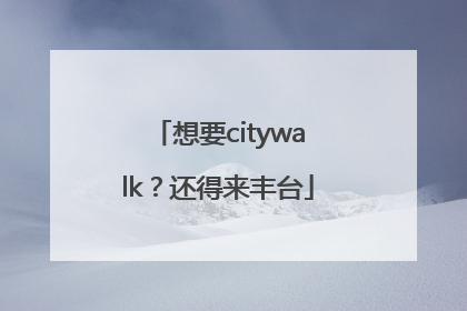 想要citywalk？还得来丰台