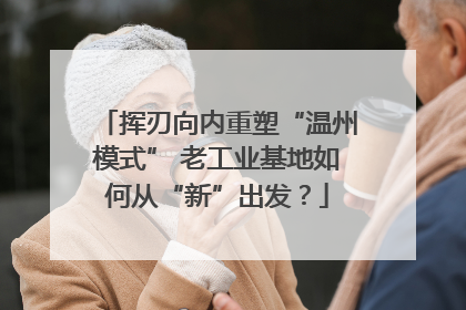 挥刃向内重塑“温州模式” 老工业基地如何从“新”出发？