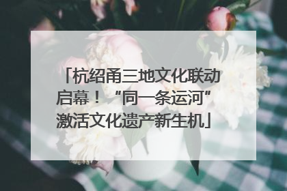 杭绍甬三地文化联动启幕！“同一条运河”激活文化遗产新生机