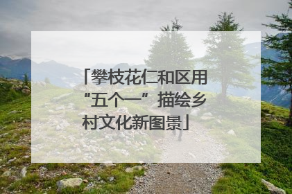 攀枝花仁和区用“五个一”描绘乡村文化新图景