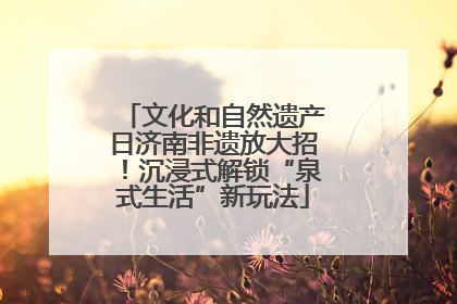 文化和自然遗产日济南非遗放大招！沉浸式解锁“泉式生活”新玩法