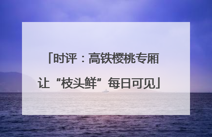 时评：高铁樱桃专厢 让“枝头鲜”每日可见