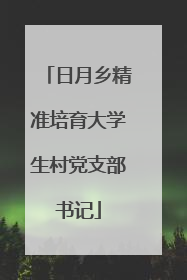 日月乡精准培育大学生村党支部书记