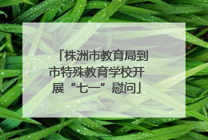 株洲市教育局到市特殊教育学校开展“七一”慰问