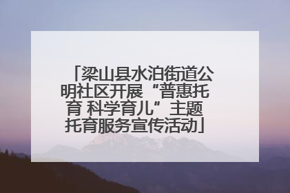 梁山县水泊街道公明社区开展“普惠托育 科学育儿”主题托育服务宣传活动