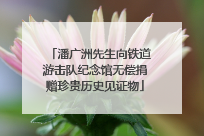 潘广洲先生向铁道游击队纪念馆无偿捐赠珍贵历史见证物