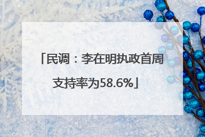 民调：李在明执政首周支持率为58.6%