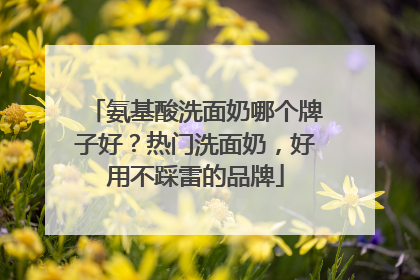 氨基酸洗面奶哪个牌子好？热门洗面奶，好用不踩雷的品牌