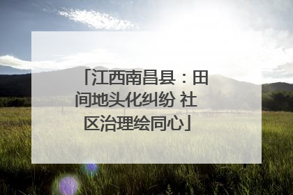 江西南昌县：田间地头化纠纷 社区治理绘同心