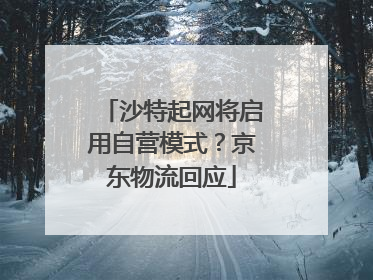 沙特起网将启用自营模式？京东物流回应