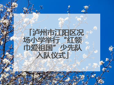 泸州市江阳区况场小学举行“红领巾爱祖国”少先队入队仪式