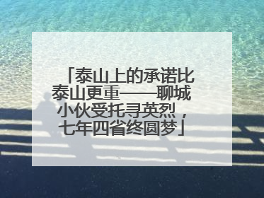 泰山上的承诺比泰山更重——聊城小伙受托寻英烈，七年四省终圆梦
